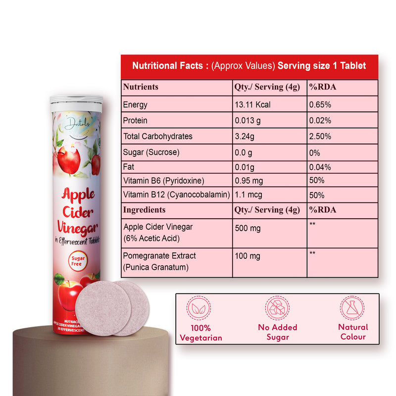 DVitals Apple Cider Vinegar Tablets: Natural Detox & Digestive Support